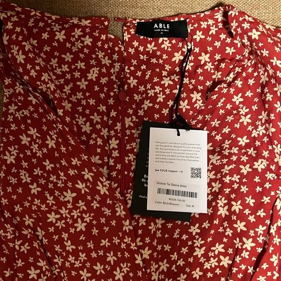 NWT Able Simone Tie Sleeve Midi Dress - Picture 5 of 5